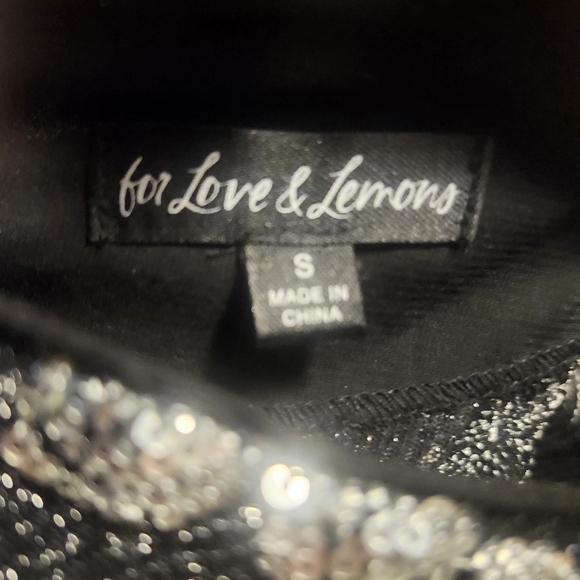 For Love And Lemons Black and Silver Sequin Mini Dress - Picture 3 of 3